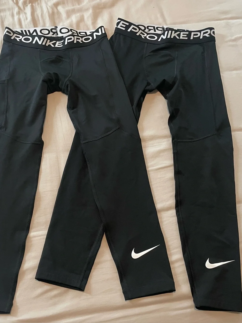 Nike Pro Dri-FIT Performance Tights Black Kids Size S - Set of Two - New